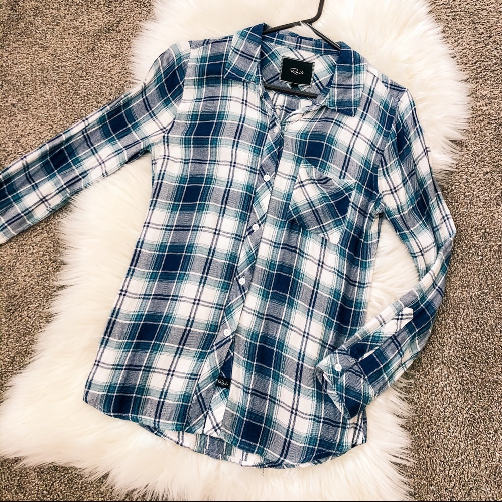 Rails Button Down Shirt, Size Xs, Euc - image 2